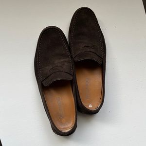 DEMOS brown suede driving loafers size 8.5